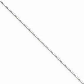 10K White Gold Box Chain Anklet