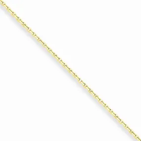 10K Yellow Gold Solid Diamond-Cut Cable Chain Anklet