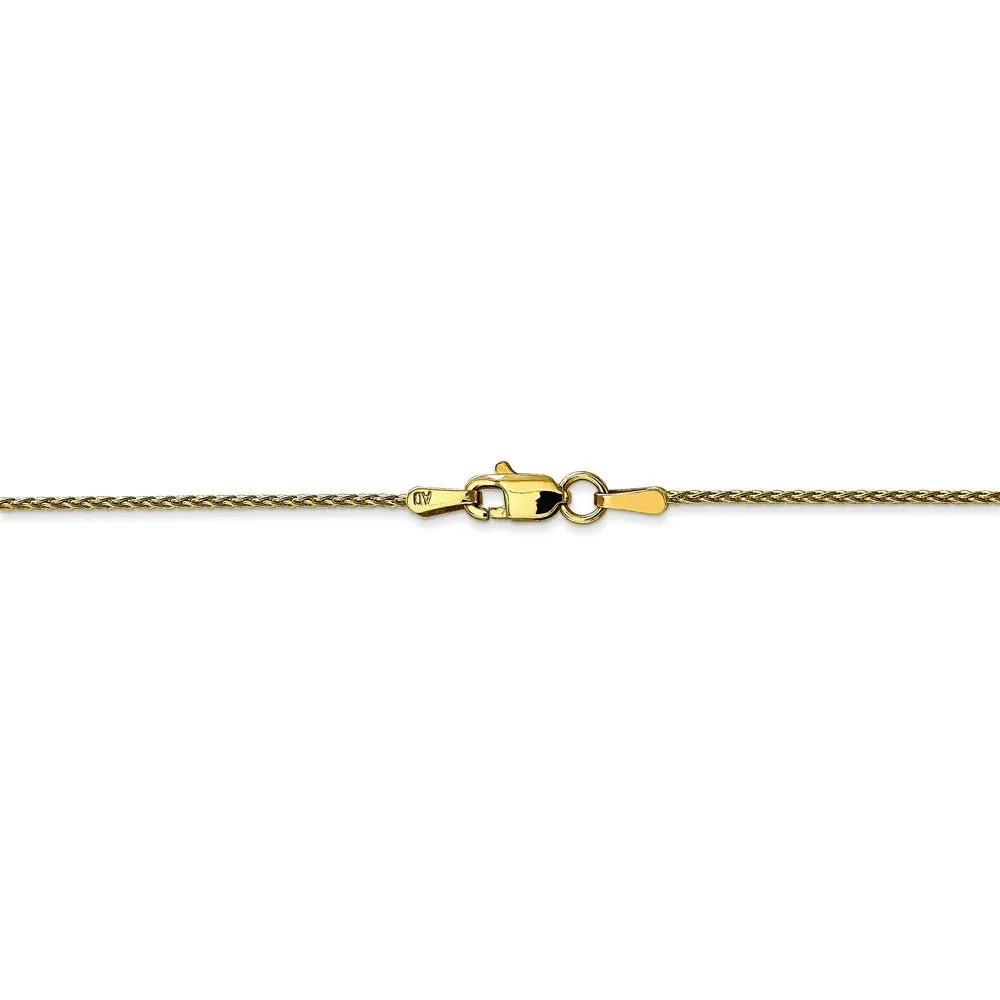 1.2mm 10k Yellow Gold Parisian Wheat Chain Anklet, 10 Inch