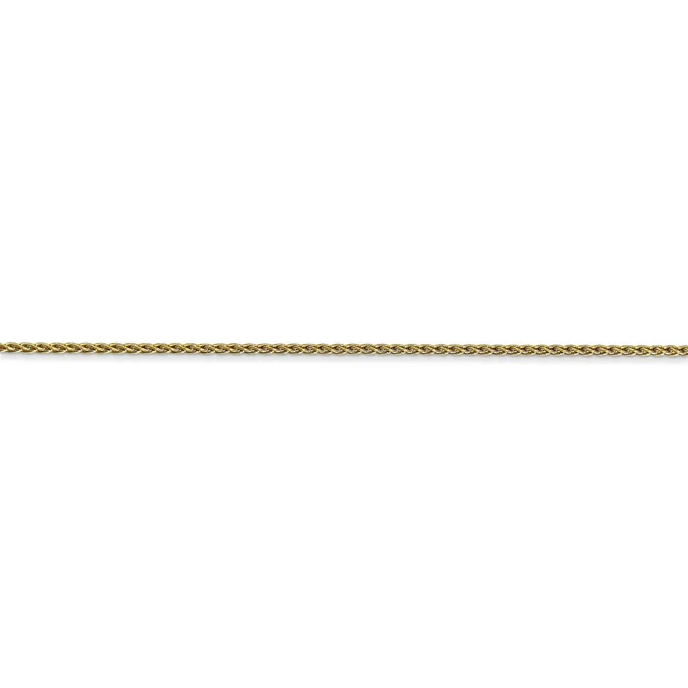 1.2mm 10k Yellow Gold Parisian Wheat Chain Anklet, 10 Inch