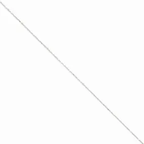 14K White Gold Diamond-Cut Ball   Bar Pendant Chain Anklet