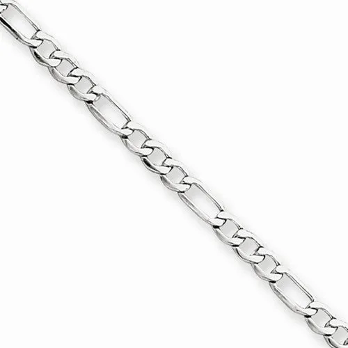 14k White Gold Figaro Chain Anklet