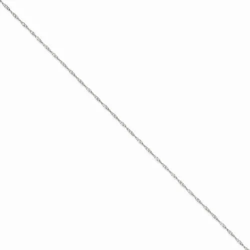 14K White Gold Singapore Chain Anklet