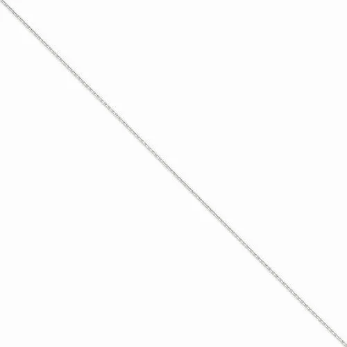 14K White Gold Solid Diamond-Cut Cable Chain Anklet