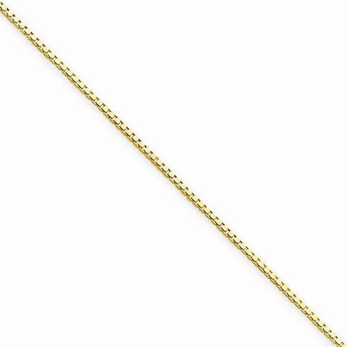 14K Yellow Gold Box Chain Anklet