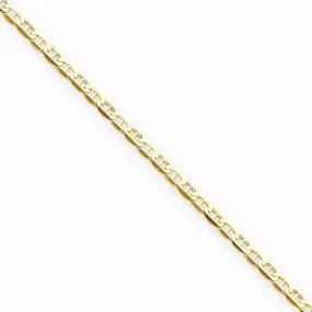 14K Yellow Gold Concave Anchor Chain Bracelet