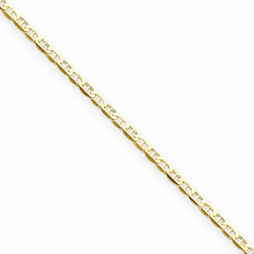 14K Yellow Gold Concave Anchor Chain Bracelet