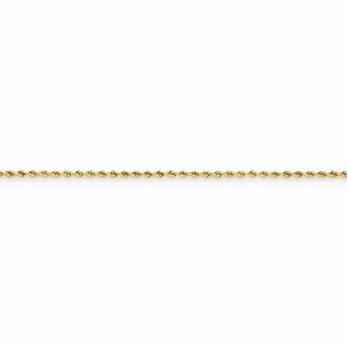 14K Yellow Gold Diamond-Cut Rope Anklet