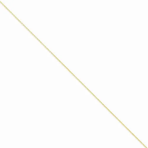 14K Yellow Gold Solid Diamond-Cut Cable Chain Anklet