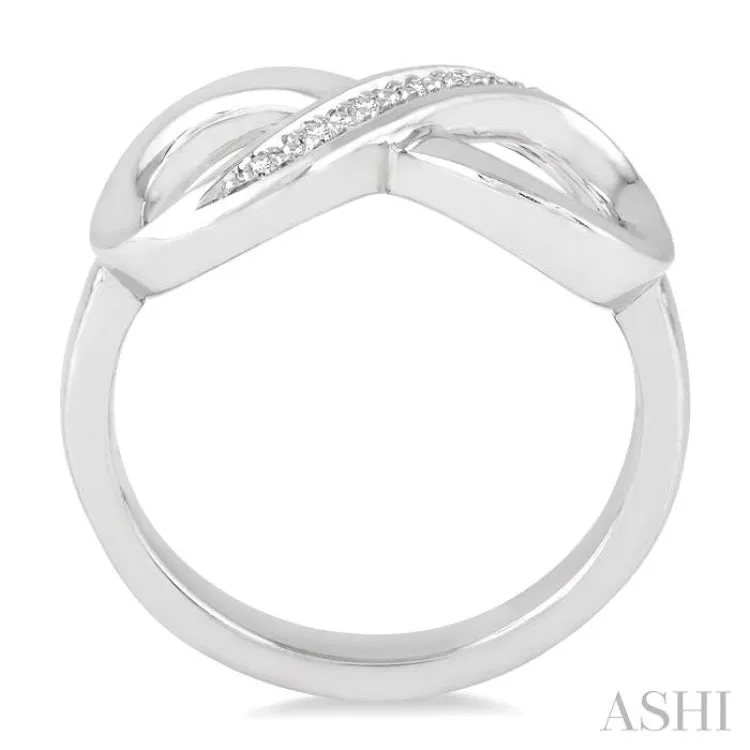 1/50 Ctw Round Cut Diamond Infinity Ring in Sterling Silver