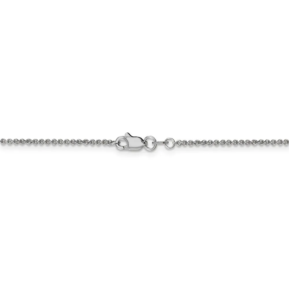 1.5mm 10k White Gold Solid Cable Chain Anklet