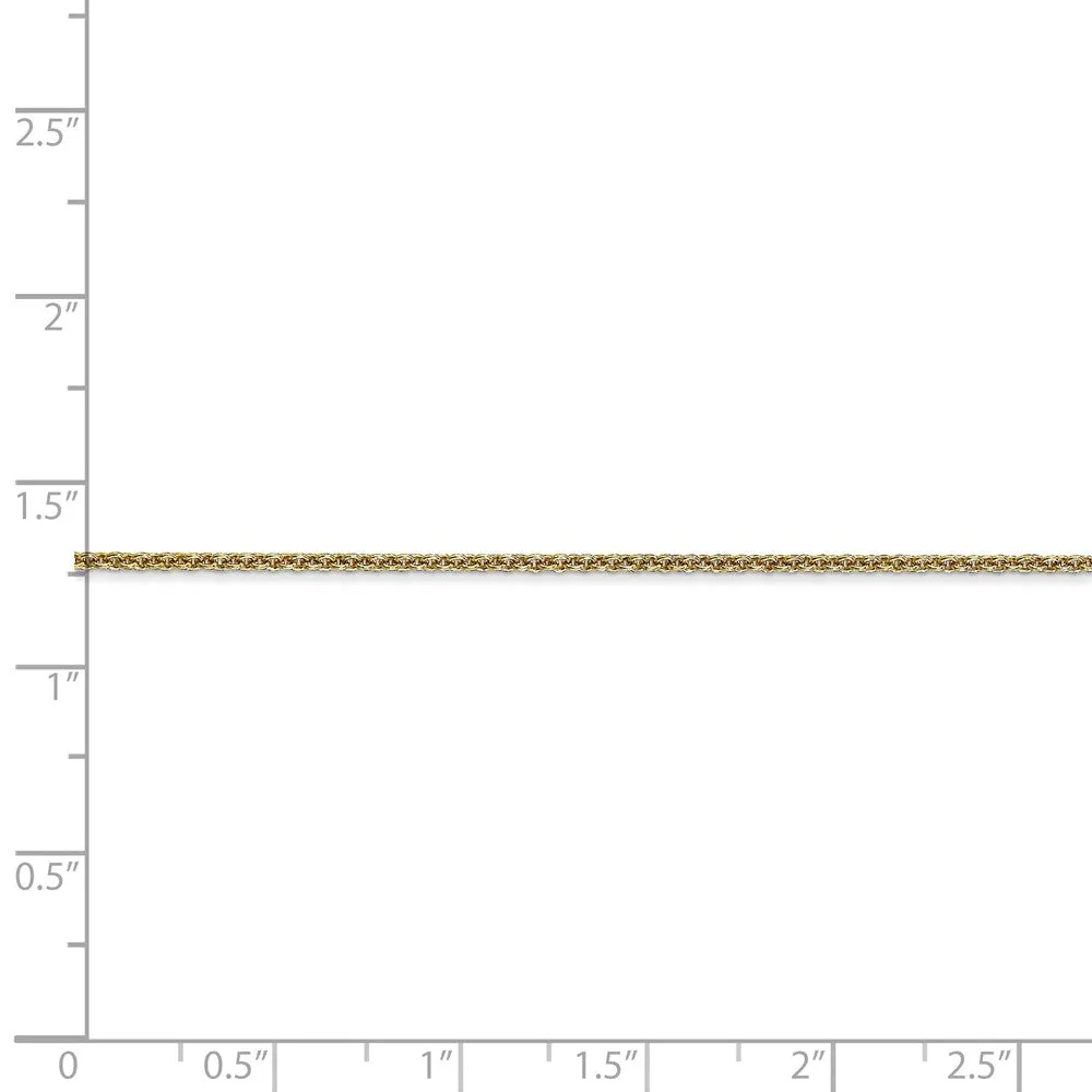 1.5mm 10k Yellow Gold Solid Cable Chain Anklet