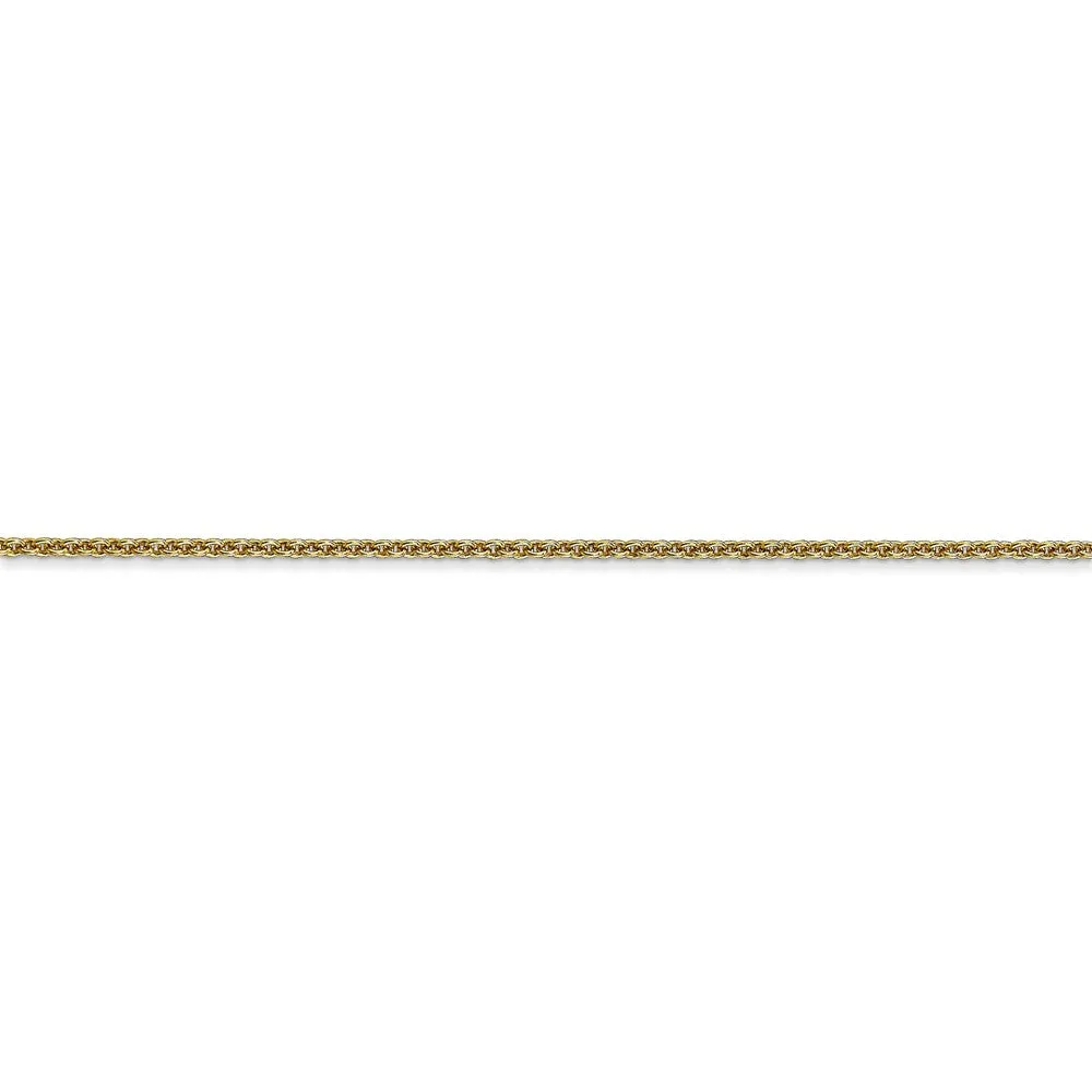 1.5mm 10k Yellow Gold Solid Cable Chain Anklet