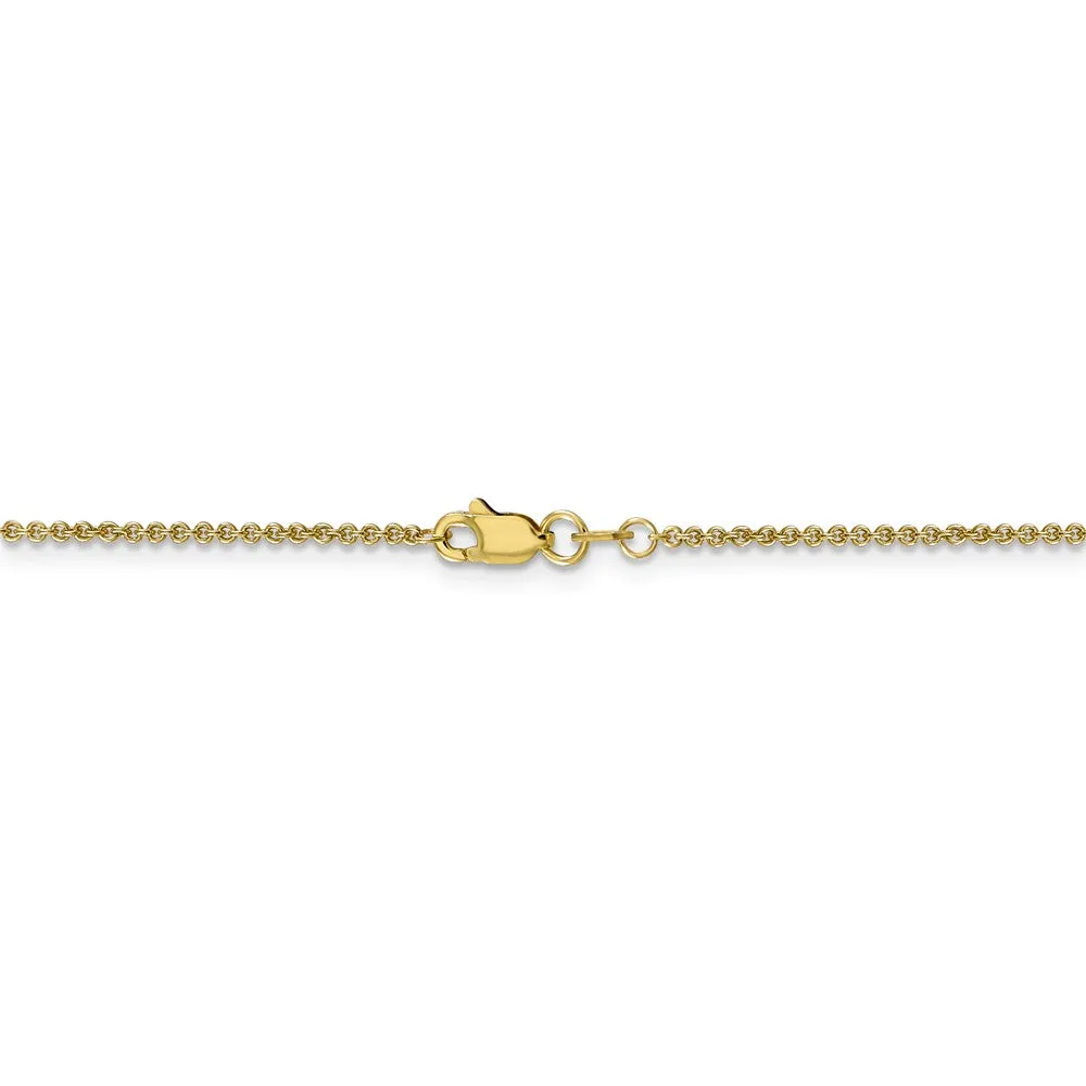 1.5mm 10k Yellow Gold Solid Cable Chain Anklet