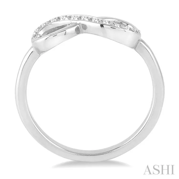 1/6 Ctw Round Cut Diamond Infinity Ring in 10K White Gold