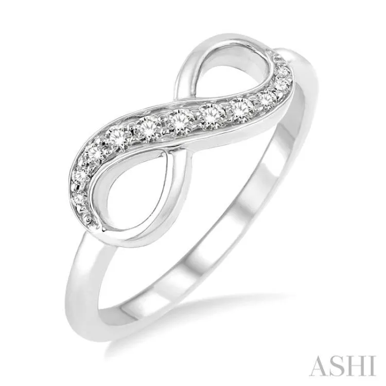 1/6 Ctw Round Cut Diamond Infinity Ring in 10K White Gold