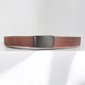 35mm | Suede Like | Brown Auto Buckle | Black Full Face Buckle