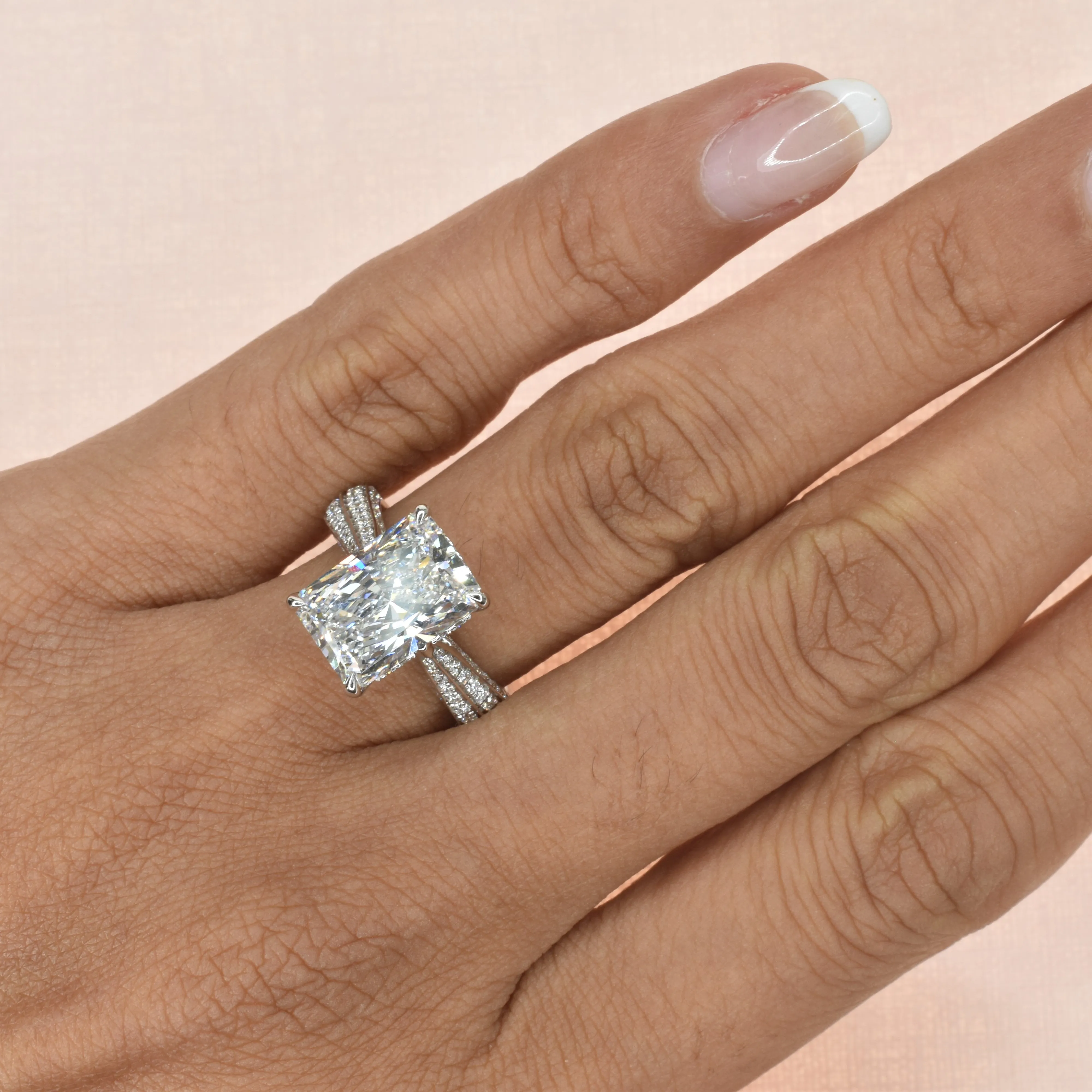 4ct Lab Grown Radiant Cut Diamond Ring