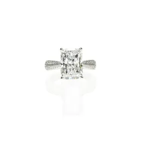 4ct Lab Grown Radiant Cut Diamond Ring