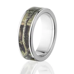 7mm Break Up Camo Rings, Official Mossy Oak Pattern, Wedding Rings