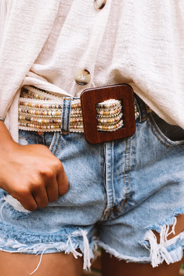 All The Way Embellished Belt In Ivory