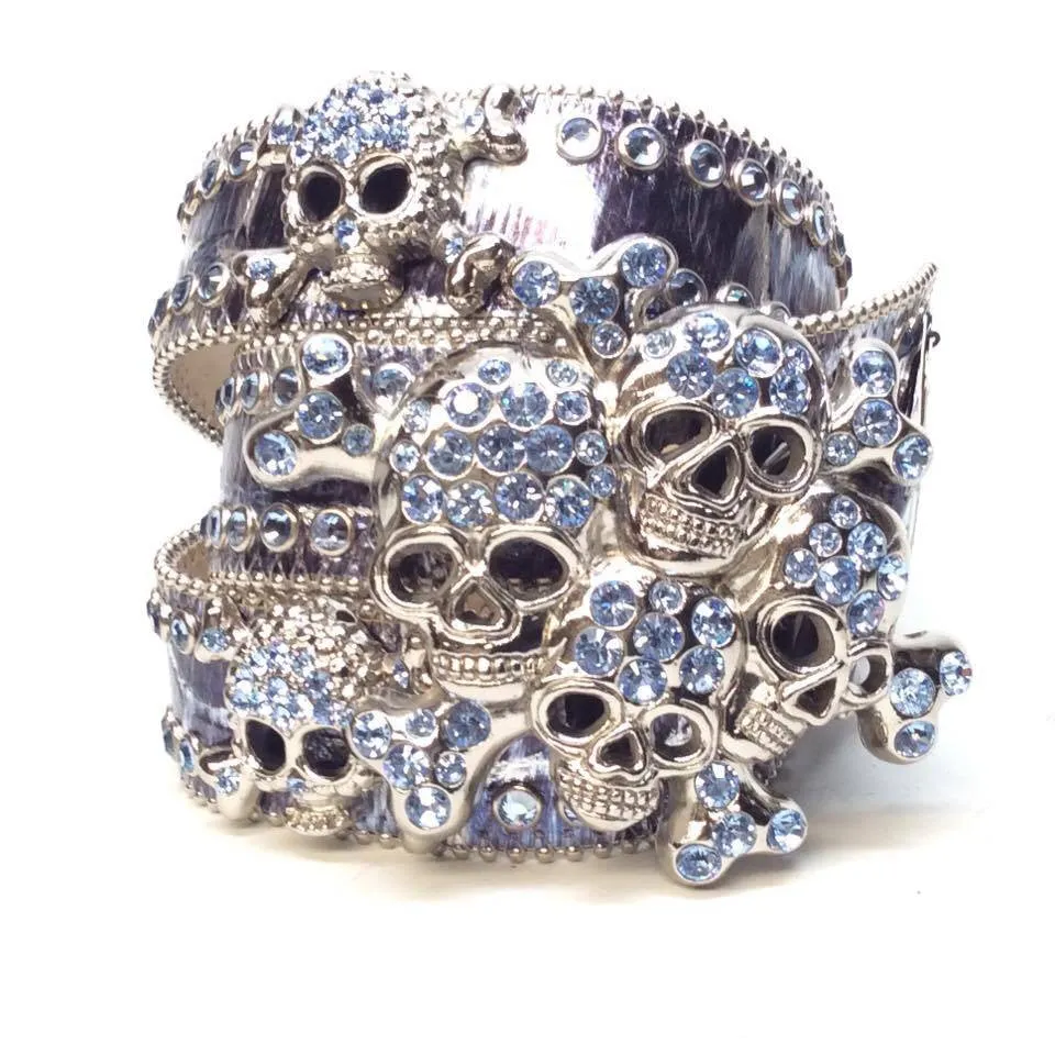 b.b. Simon Metallic Skull Crystal Belt