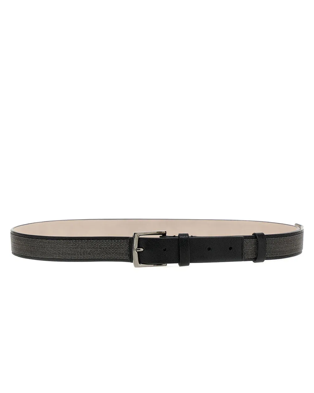 Bead Embellished Belt in Black