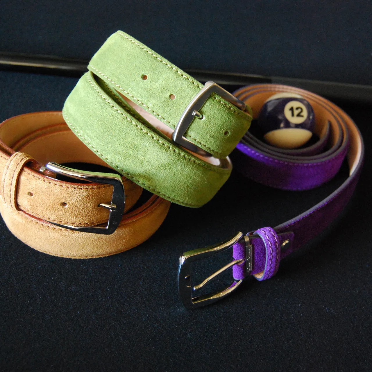 Classic Suede Belt - Purple