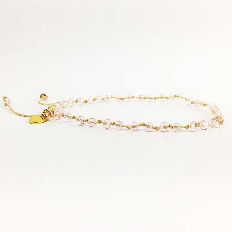 Clear Pink Crystal Anklet