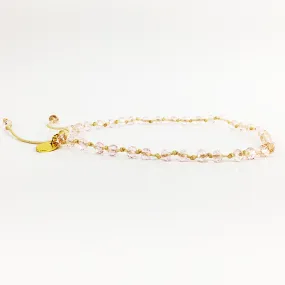 Clear Pink Crystal Anklet