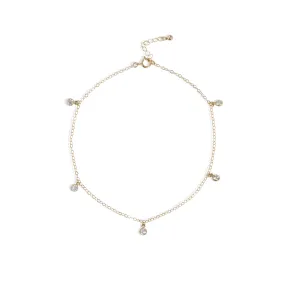 Crystal Drop Anklet - 14k Gold or Silver