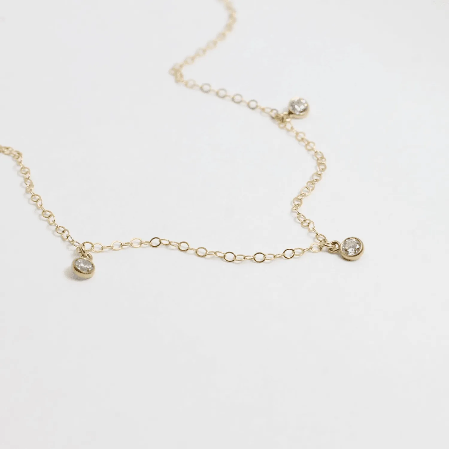 Crystal Drop Anklet - 14k Gold or Silver