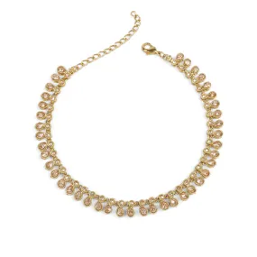 Crystal Drop Anklet in Champagne