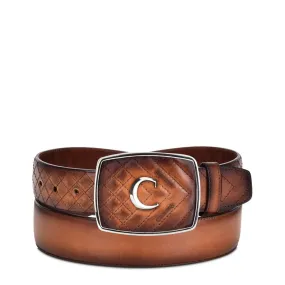 CV461RS - Cuadra honey fashion casual cowboy quilted leather belt for men