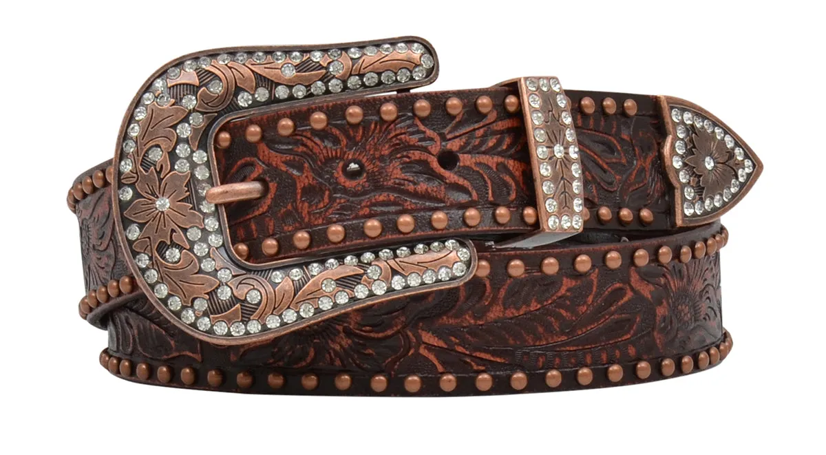 Dark Brown Floral Ladies' Belt