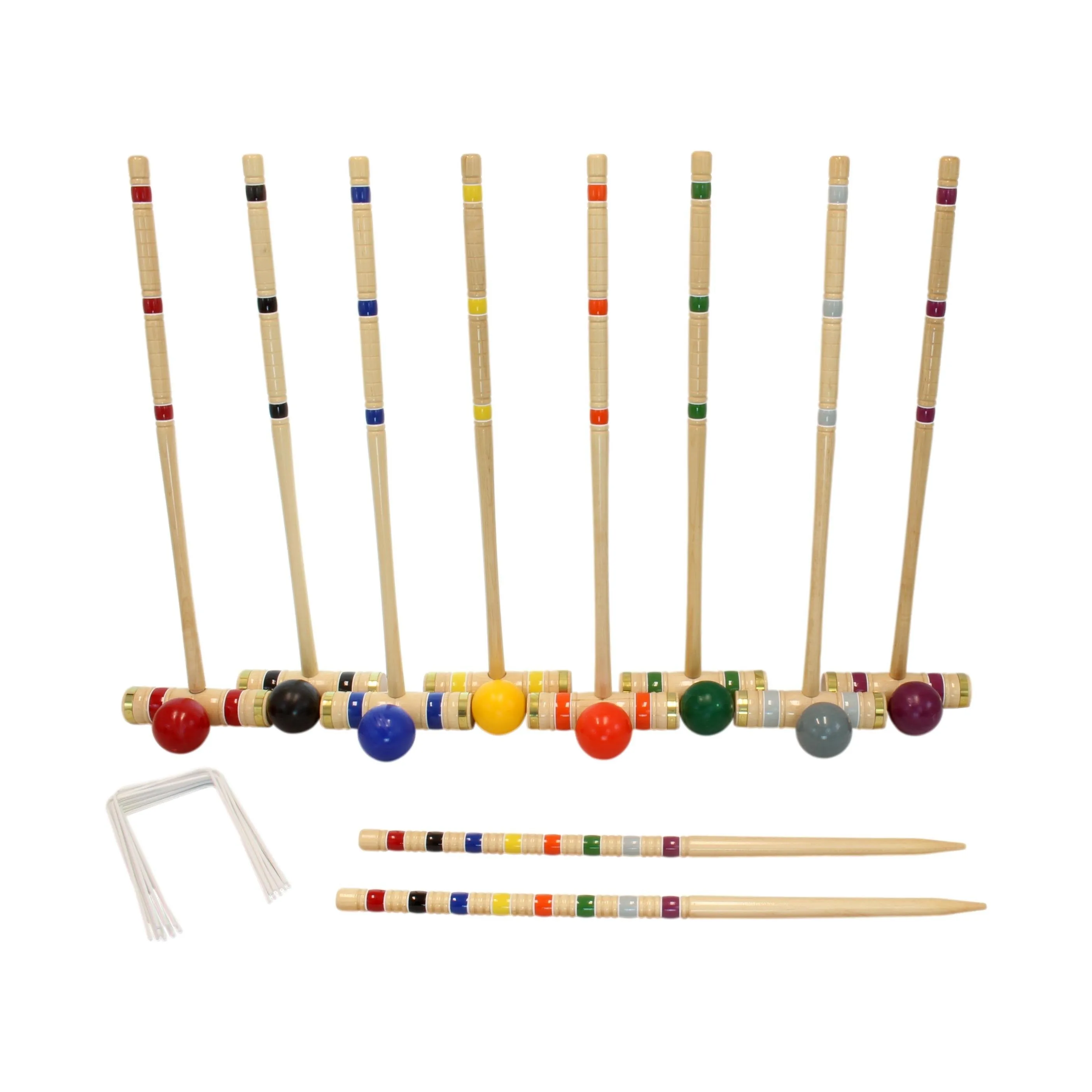 Deluxe 8-Player Croquet Game Set, Wooden Holder or Duffel Carry Bag