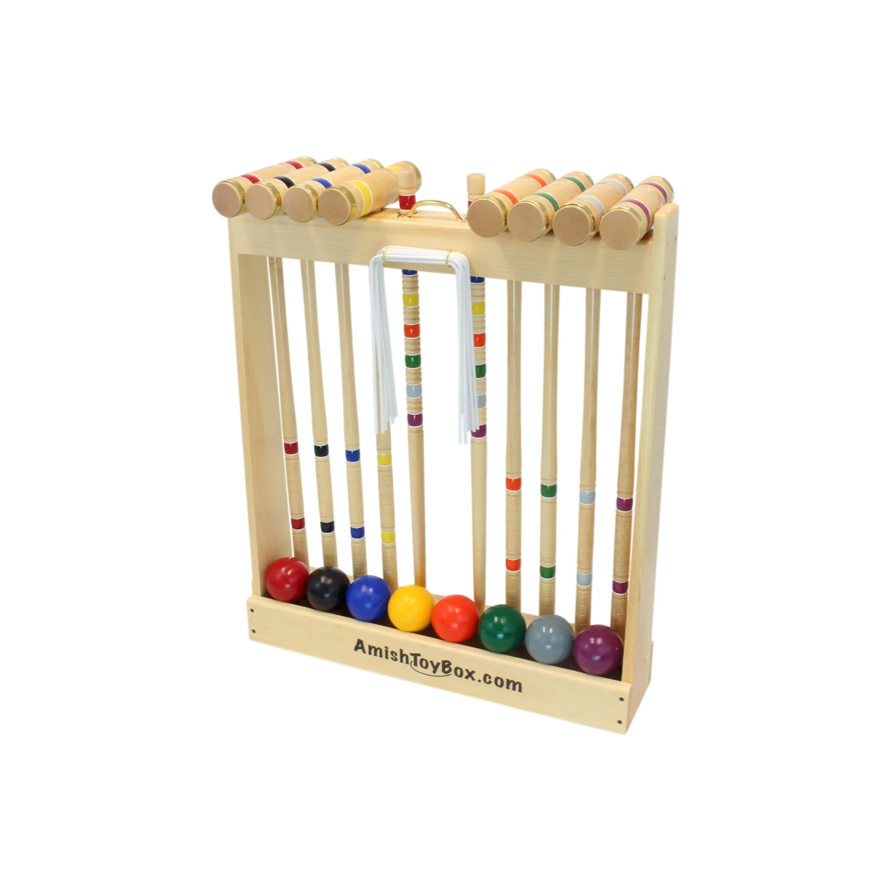 Deluxe 8-Player Croquet Game Set, Wooden Holder or Duffel Carry Bag