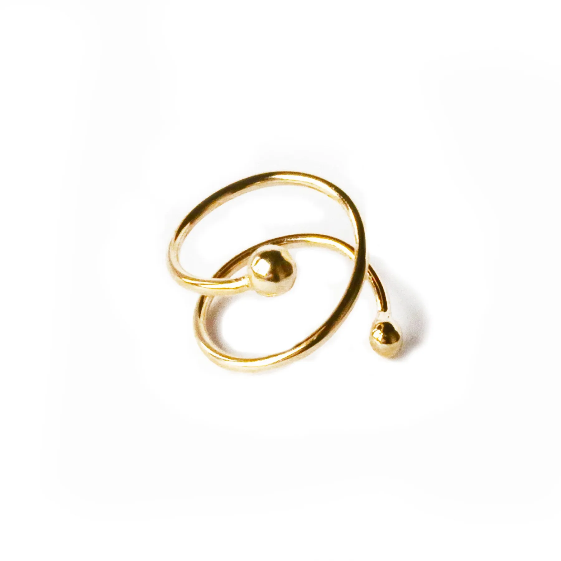 Double Ball Spiral Ring