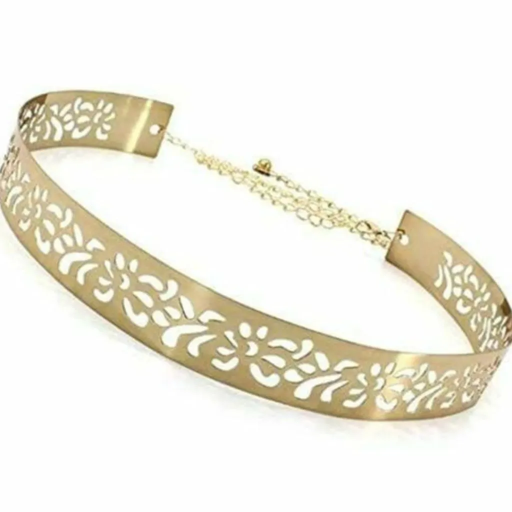 Elegant Modern Embellished Metal Belt For Women