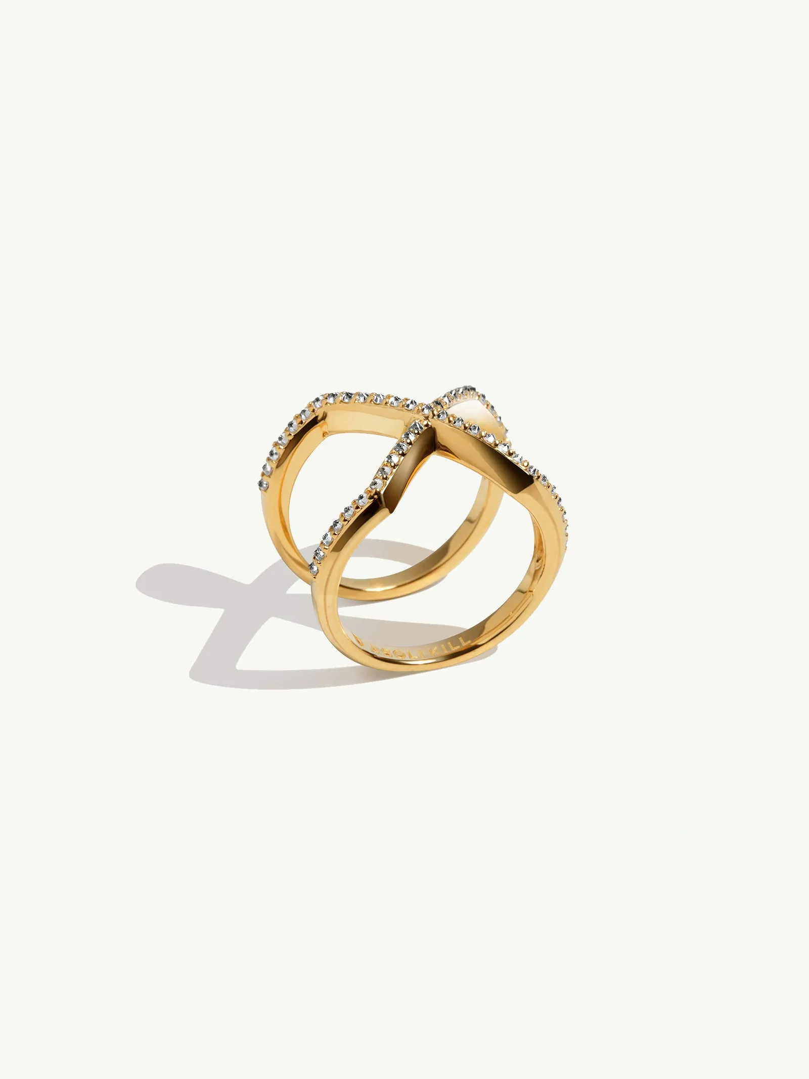 Exquis Infinity Ring With Pavé-Set Brilliant White Diamonds In 18K Yellow Gold