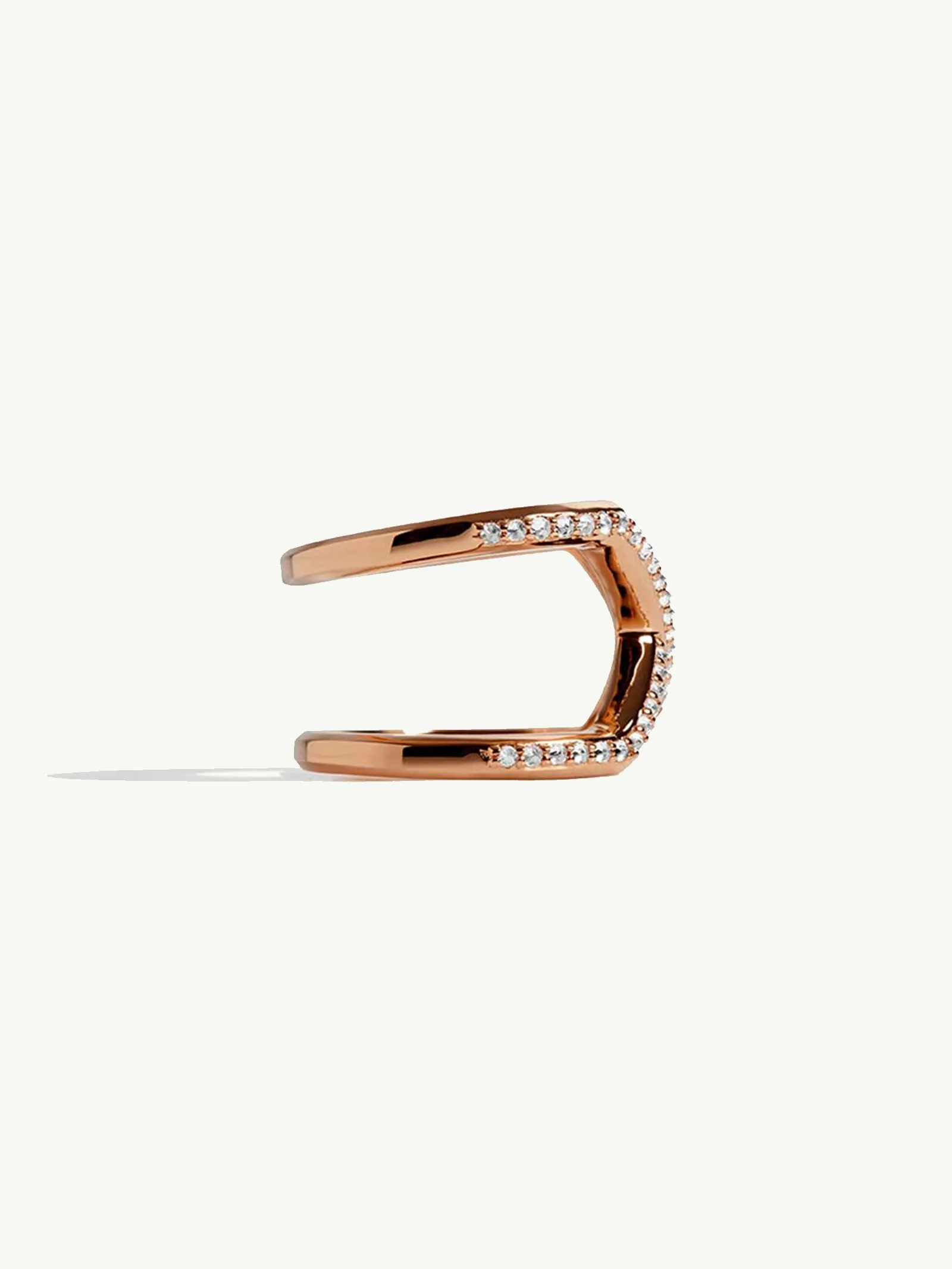 Exquis Pavé-Set Brilliant White Diamond Infinity Ring In 18K Rose Gold