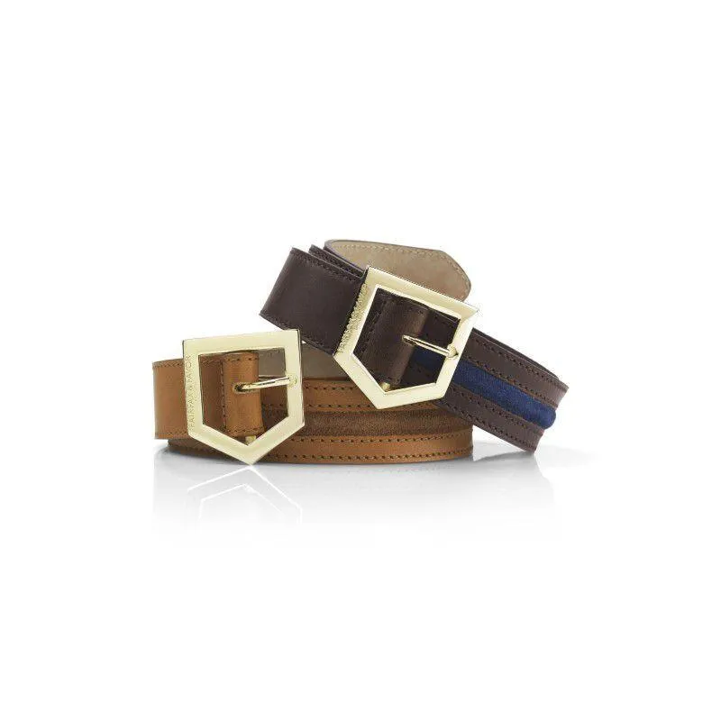 Fairfax & Favor Hampton Leather & Suede Belt - Tan