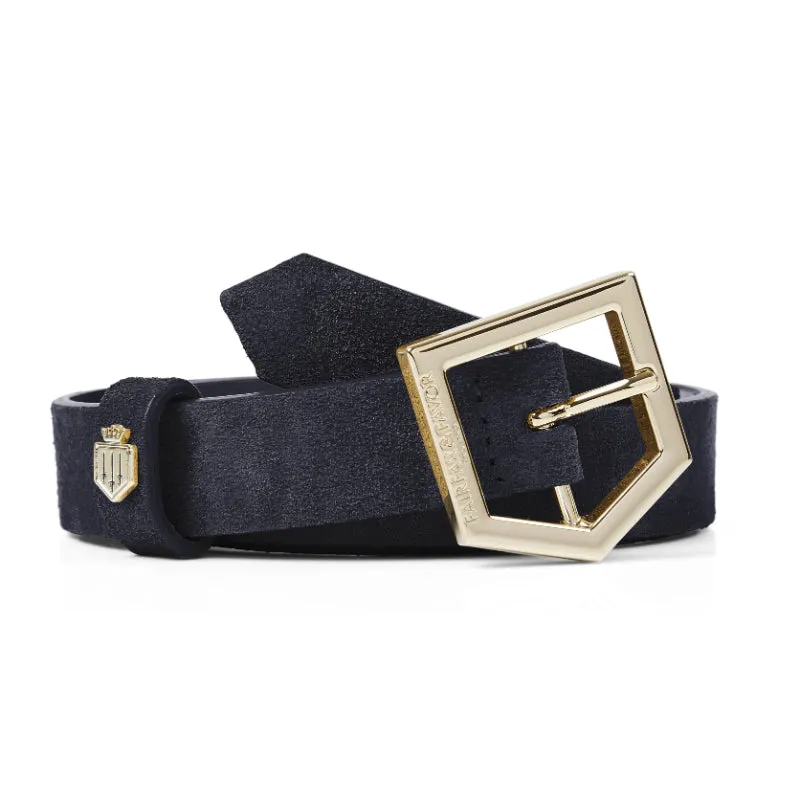 Fairfax & Favor Sennowe Ladies Suede Belt - Navy