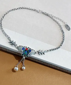 Fine Silk Sterling Silver Butterfly Tassel Anklets AB1088