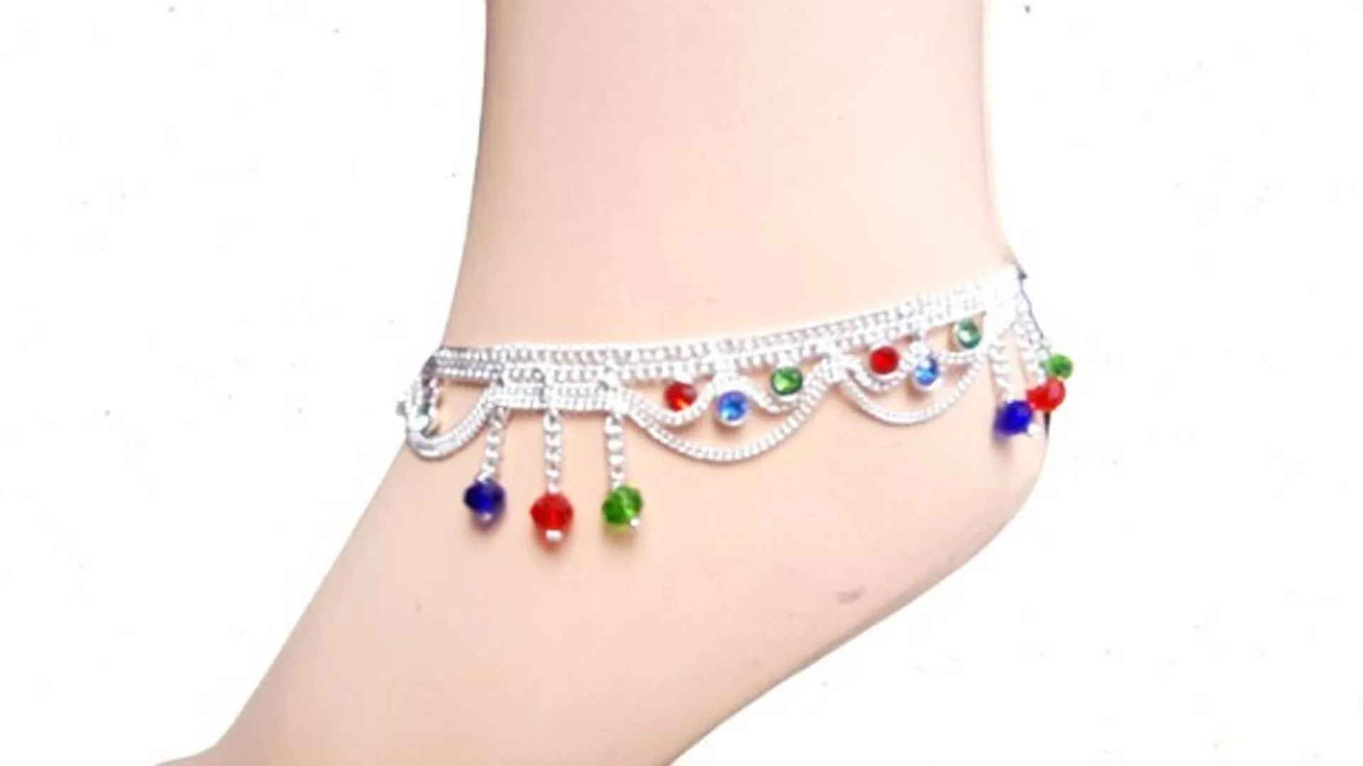 German Silver Anklet for Women in well design