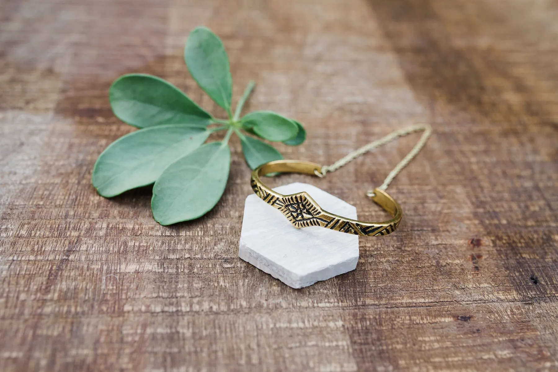 Gold Etched Tassel Cuff