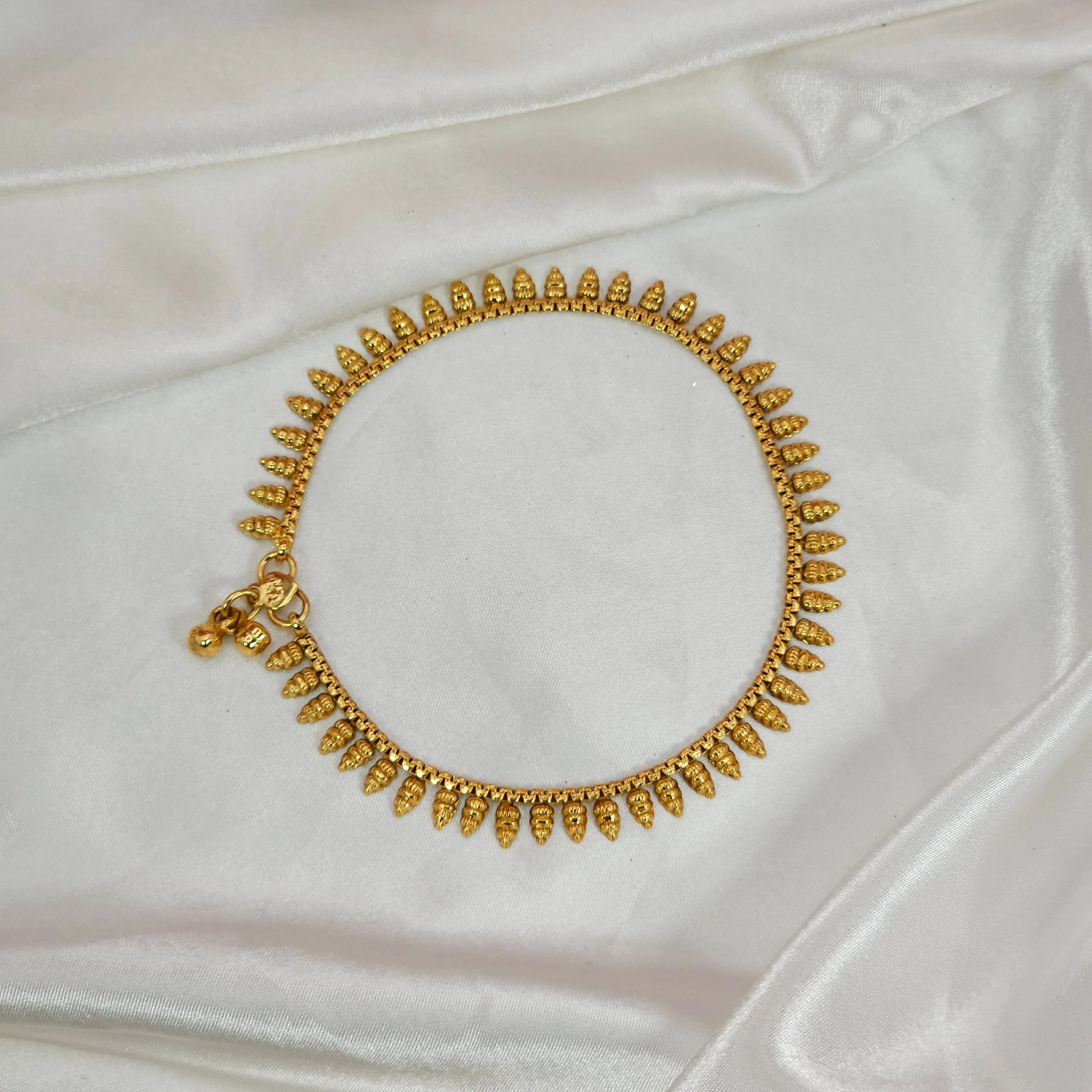 Gold Plated Anklets, Dainty Leaf Chain Anklets