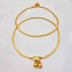 Gold Plated Braided Rope Chain Anklets