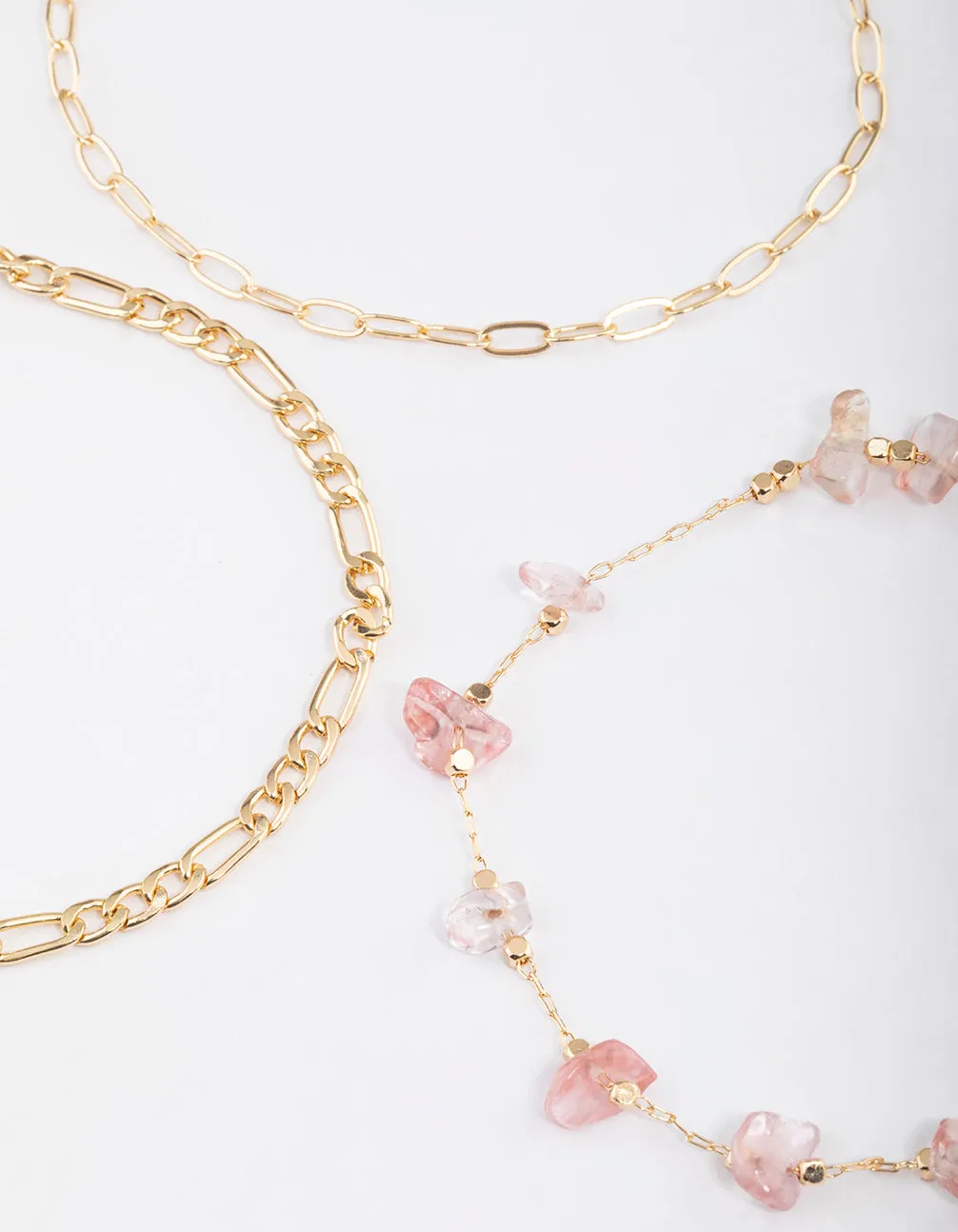 Gold Quartz Multi Anklet Pack