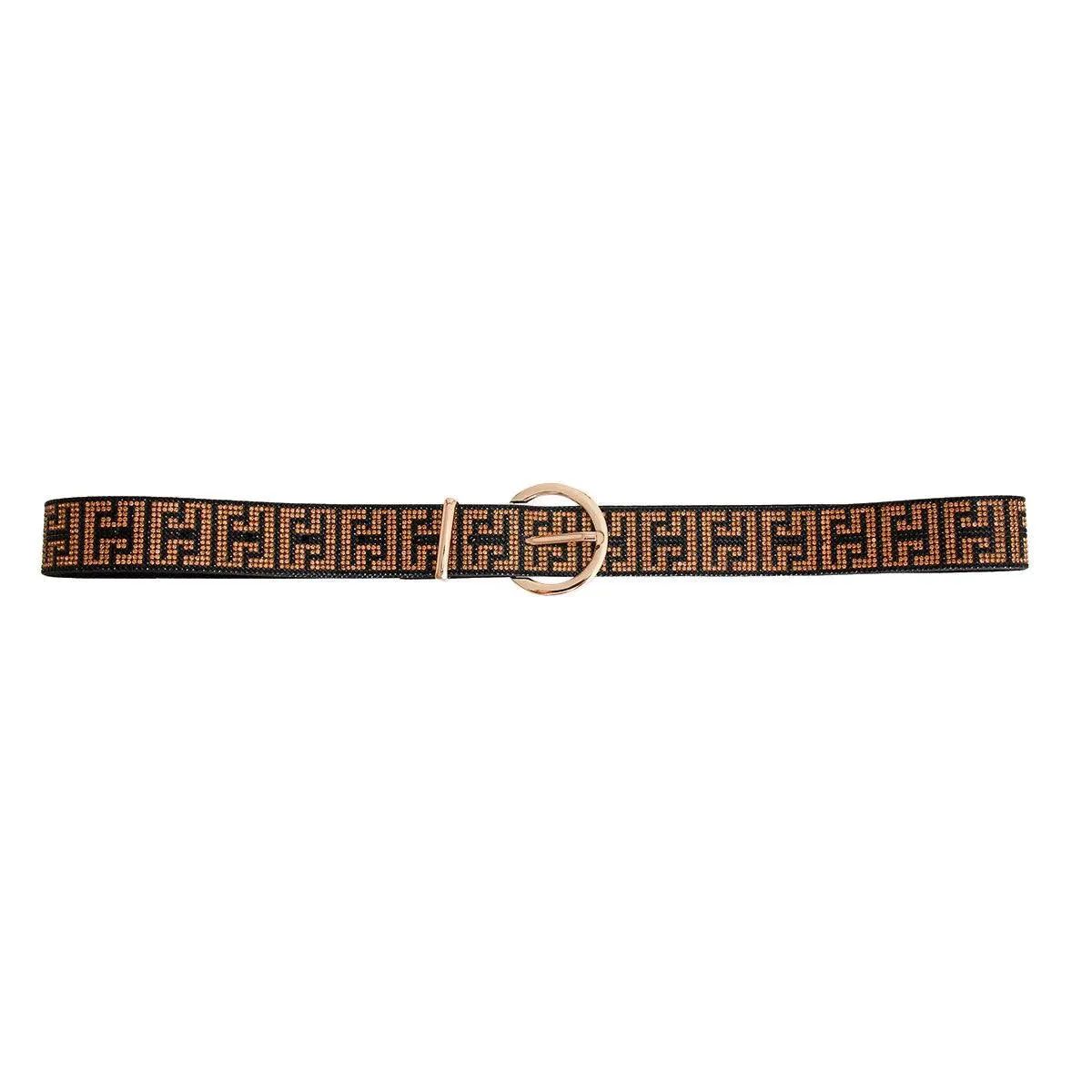 Greek Key Rhinestone Embellished Ladies Belt